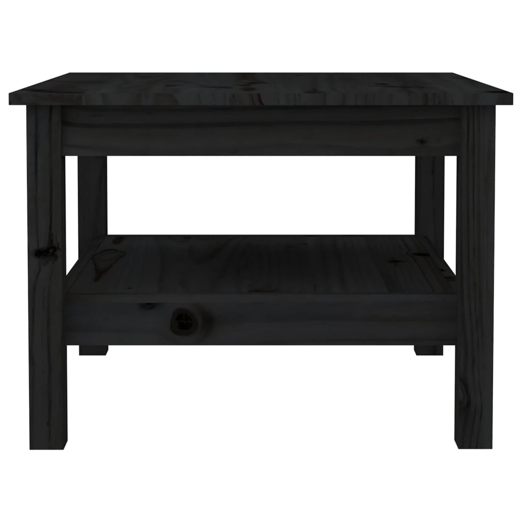 Table Basse Noir 55x55x40 cm Bois Massif Pin