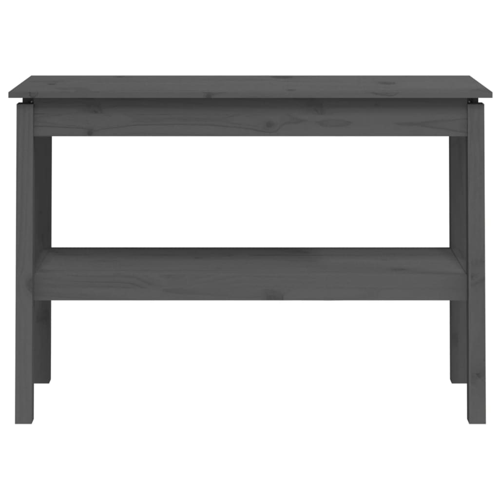 Table Console Gris 110x40x75 cm Bois Massif Pin