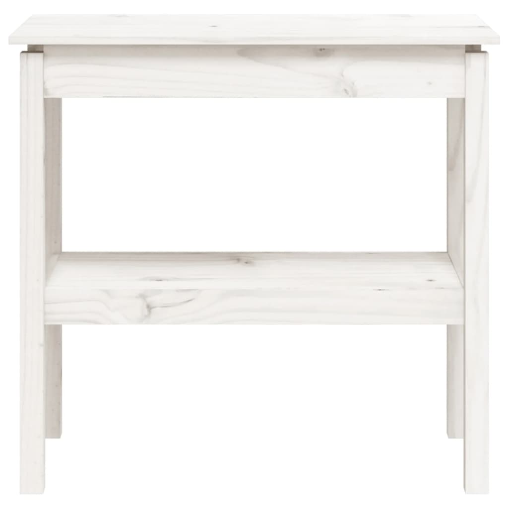 Table Console Blanc 80x40x75 cm Bois Massif Pin