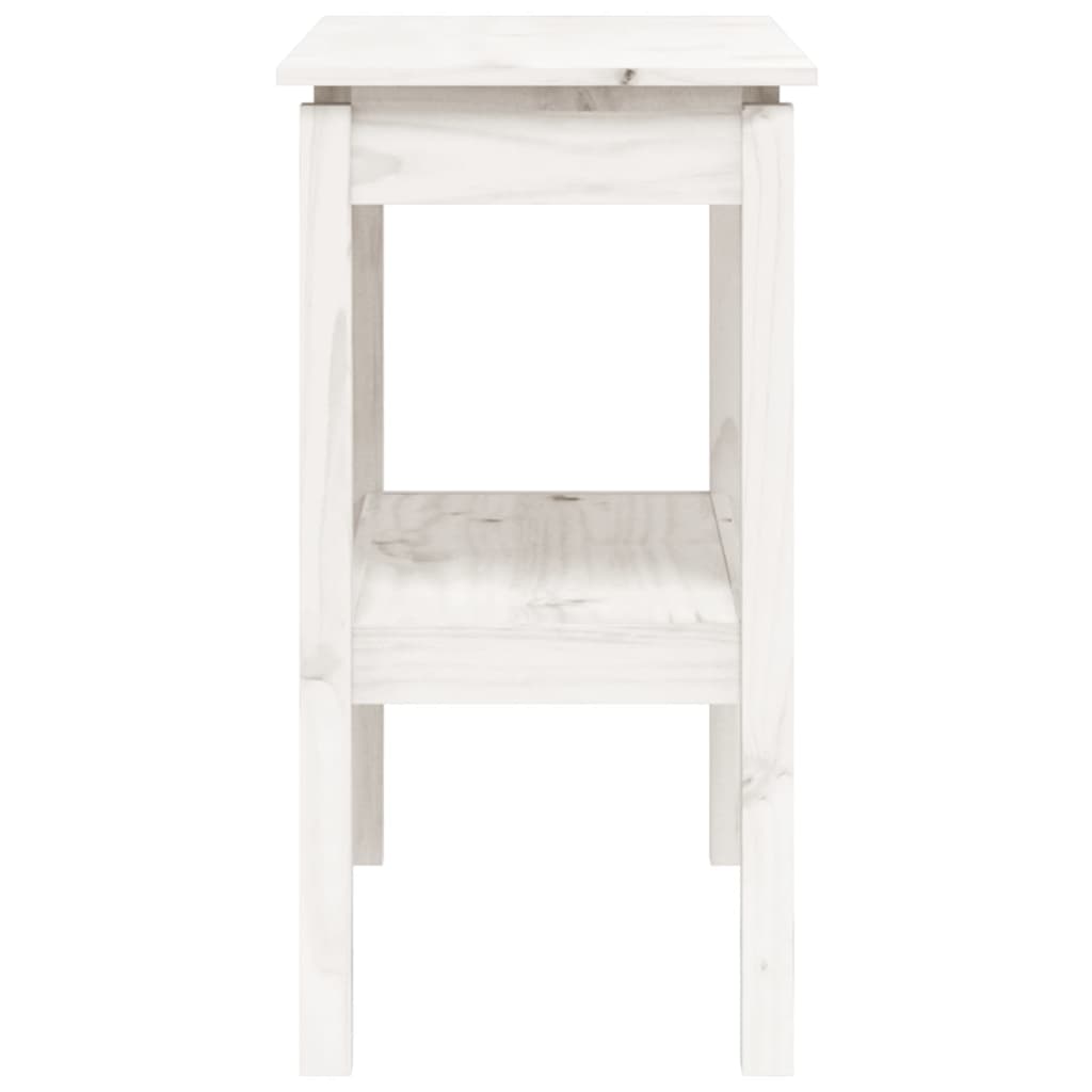 Table Console Blanc 80x40x75 cm Bois Massif Pin