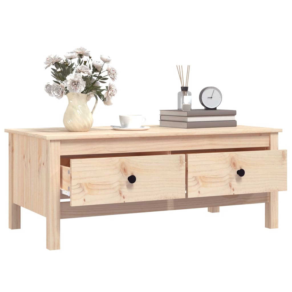 Table Basse 100x50x40 cm Bois Massif Pin