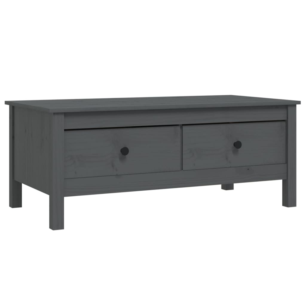 Table Basse Gris 100x50x40 cm Bois Massif Pin