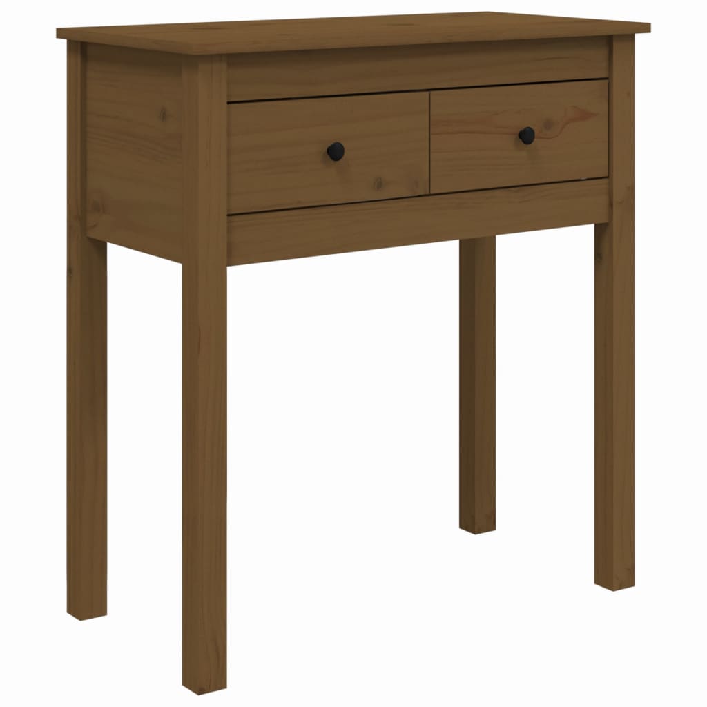 Table Console Marron Miel 70x35x75 cm Bois Massif Pin