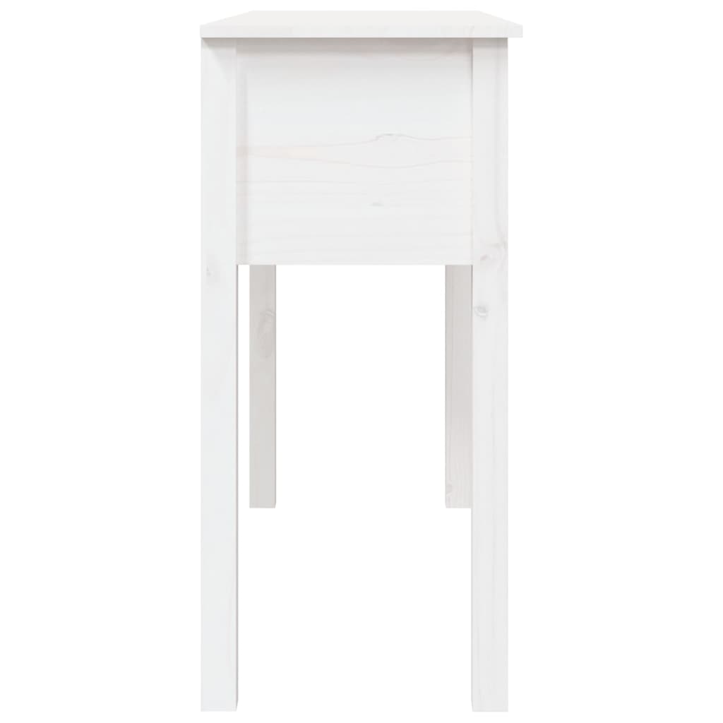 Table Console Blanc 100x35x75 cm Bois Massif Pin