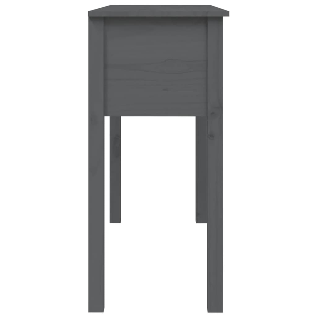 Table Console Gris 100x35x75 cm Bois Massif Pin