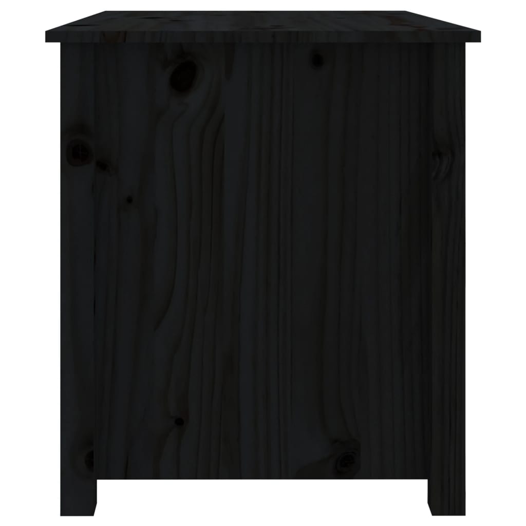 Table Basse Noir 71x49x55 cm Bois Massif Pin