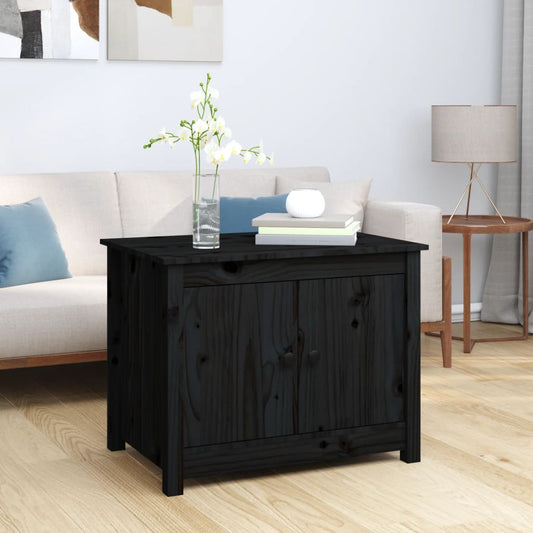 vidaXL Coffee Table Black 71x49x55 cm Solid Wood Pine