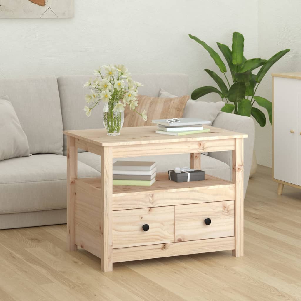 Table Basse 71x49x55 cm Bois Massif Pin