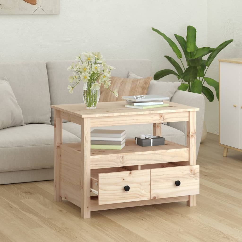 Table Basse 71x49x55 cm Bois Massif Pin