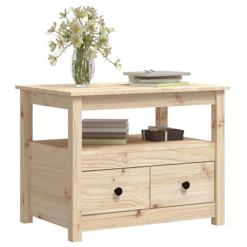 Table Basse 71x49x55 cm Bois Massif Pin