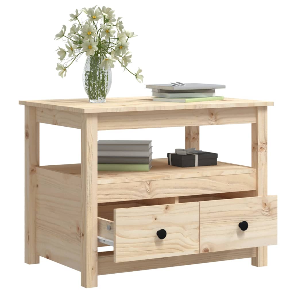 Table Basse 71x49x55 cm Bois Massif Pin