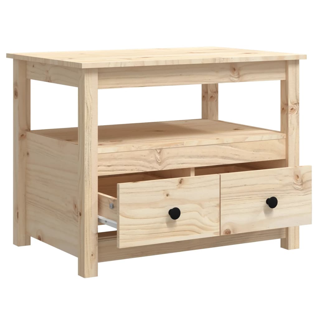 Table Basse 71x49x55 cm Bois Massif Pin