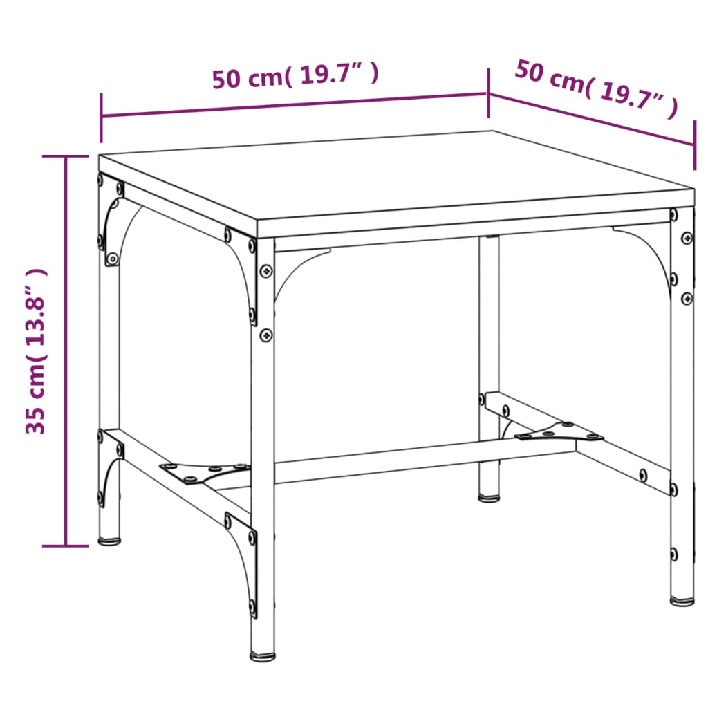 Table Basse Gris Sonoma 50x50x35 cm Bois D'ingénierie