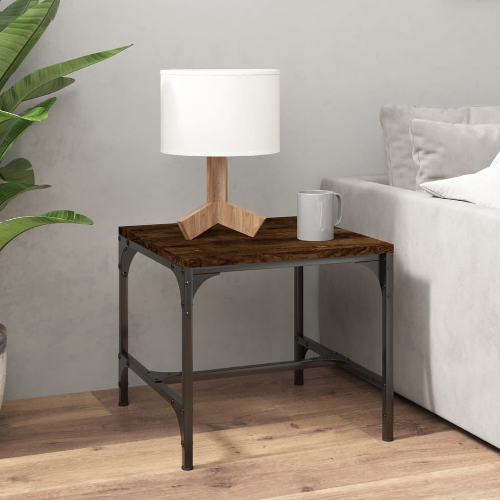 vidaXL Side Table Smoked Oak 40x40x35 cm Engineered Wood