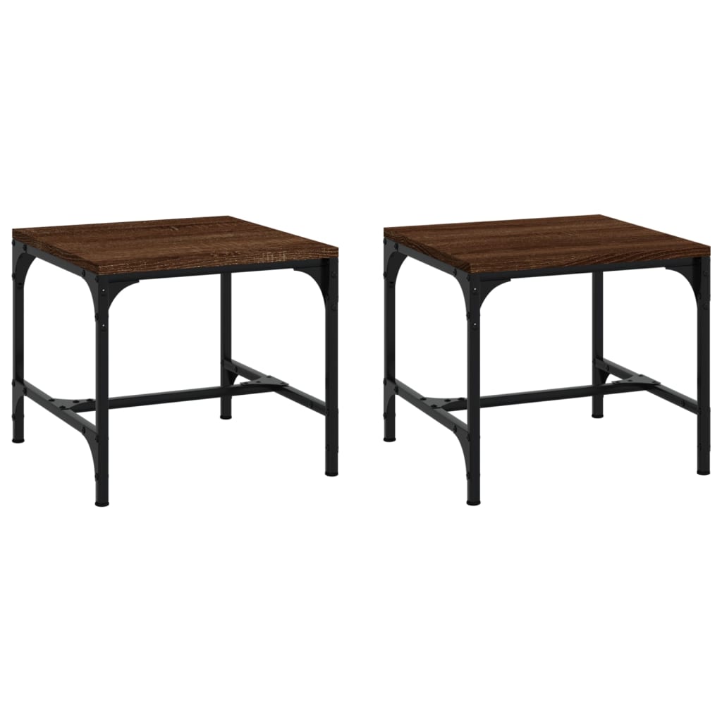 vidaXL Side Tables 2 pcs Brown Oak 40x40x35 cm Engineered Wood