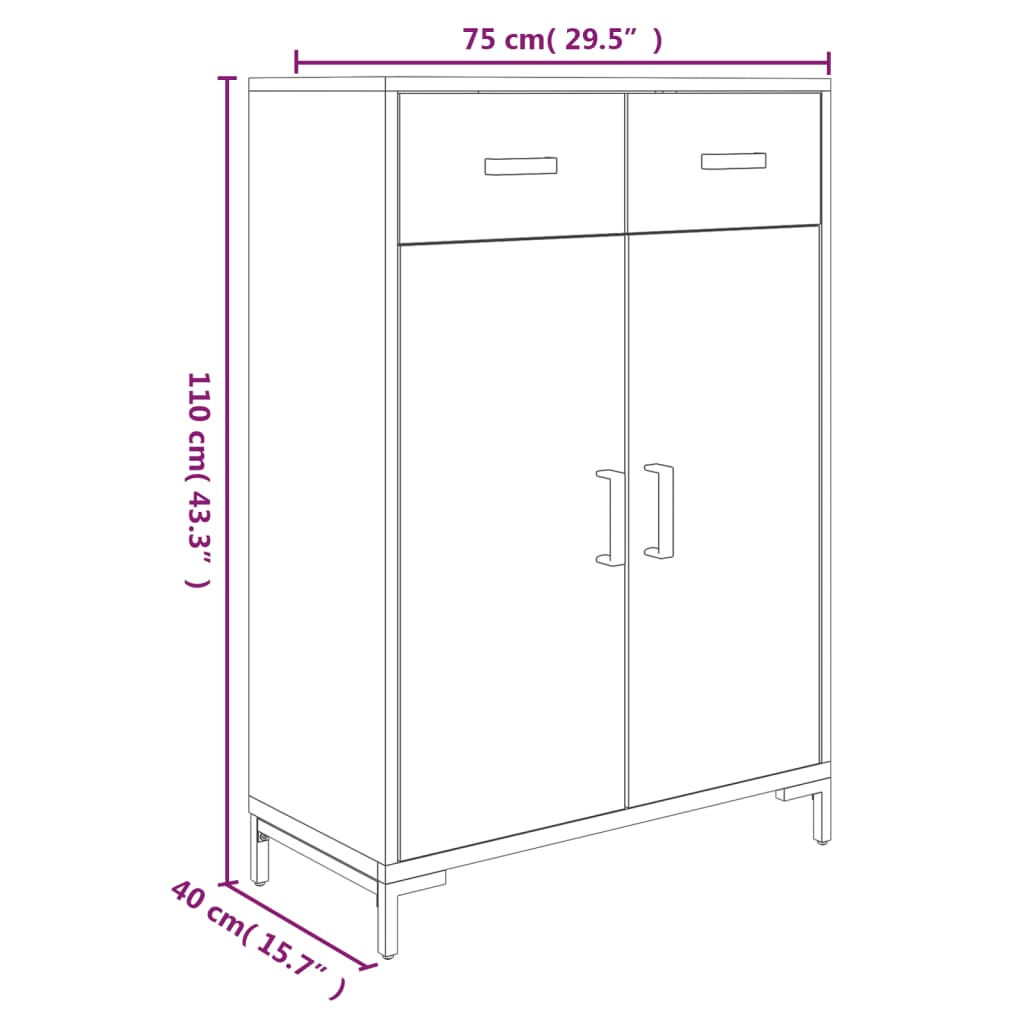 vidaXL Shoe Rack 75x40x110 cm Solid Pinewood