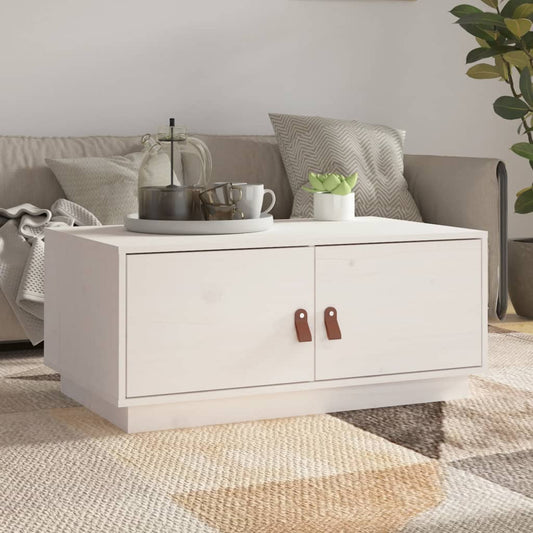 vidaXL Coffee Table White 80x50x35 cm Solid Wood Pine