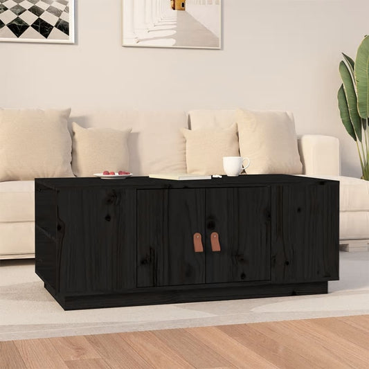 vidaXL Coffee Table Black 100x50x41 cm Solid Wood Pine