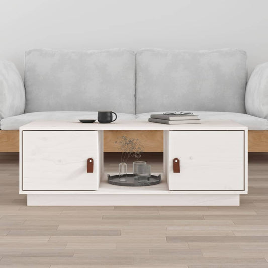 vidaXL Coffee Table White 100x50x35 cm Solid Wood Pine