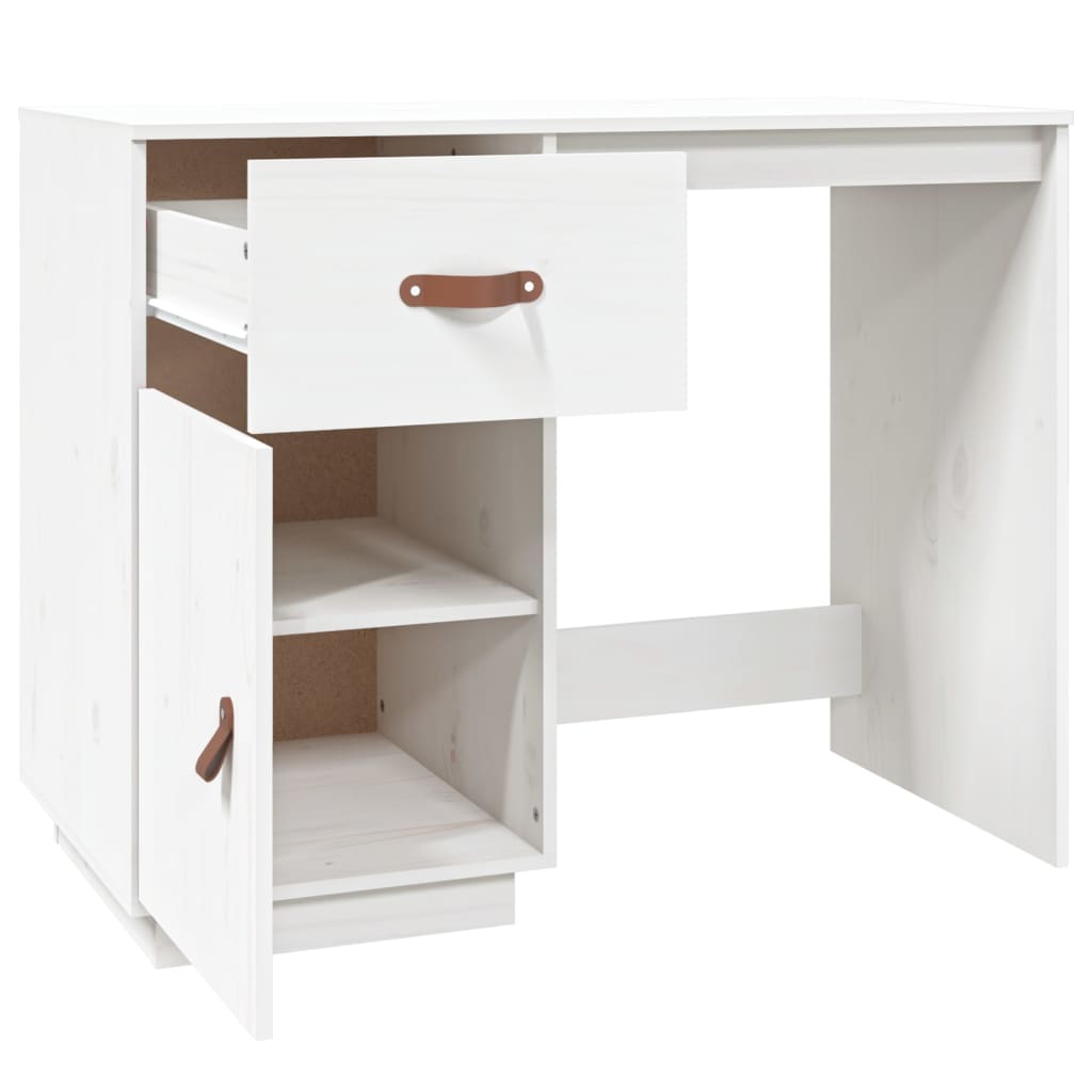 Bureau wit 95x50x75 cm massief grenenhout