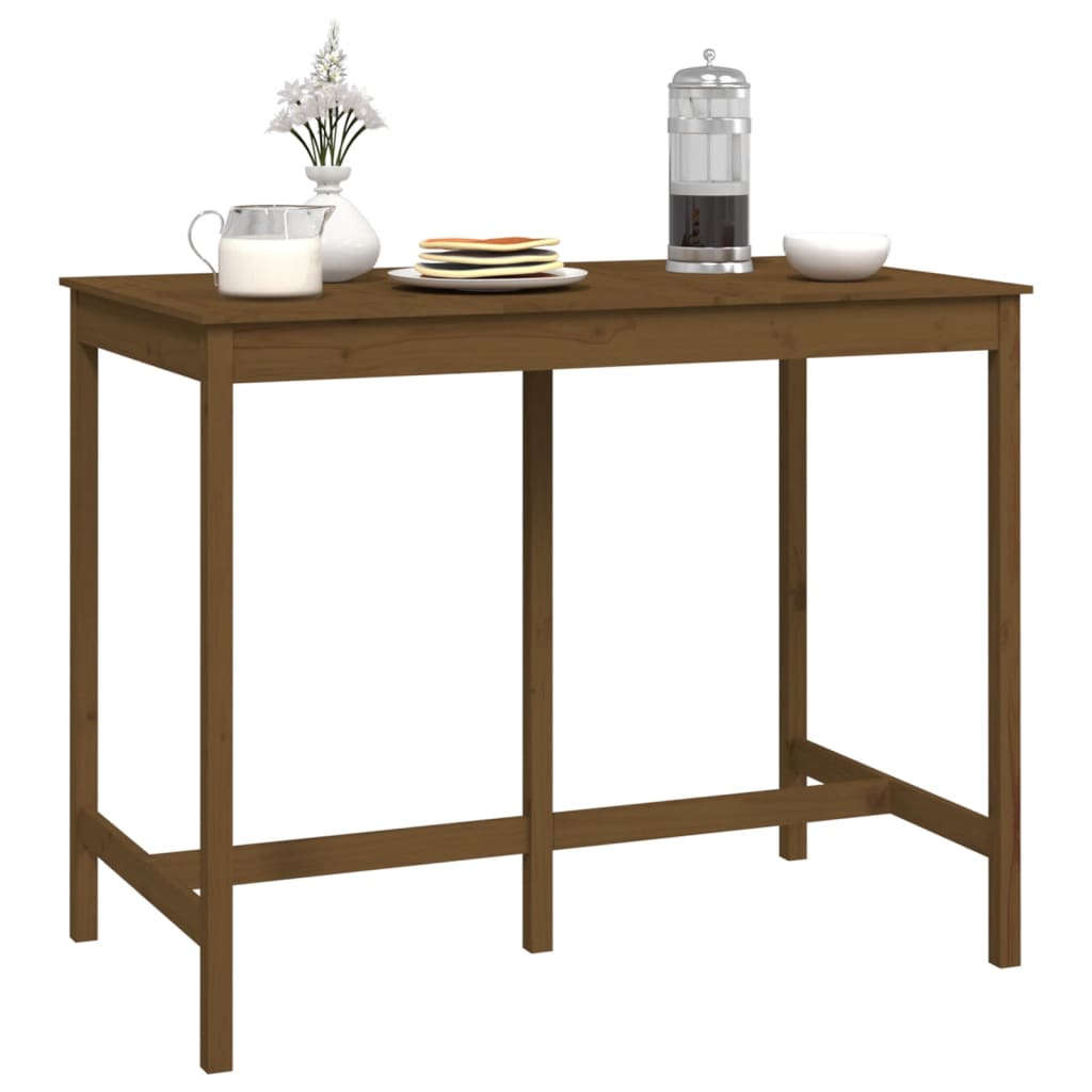 vidaXL Bar Table Honey Brown 140x80x110 cm Solid Wood Pine