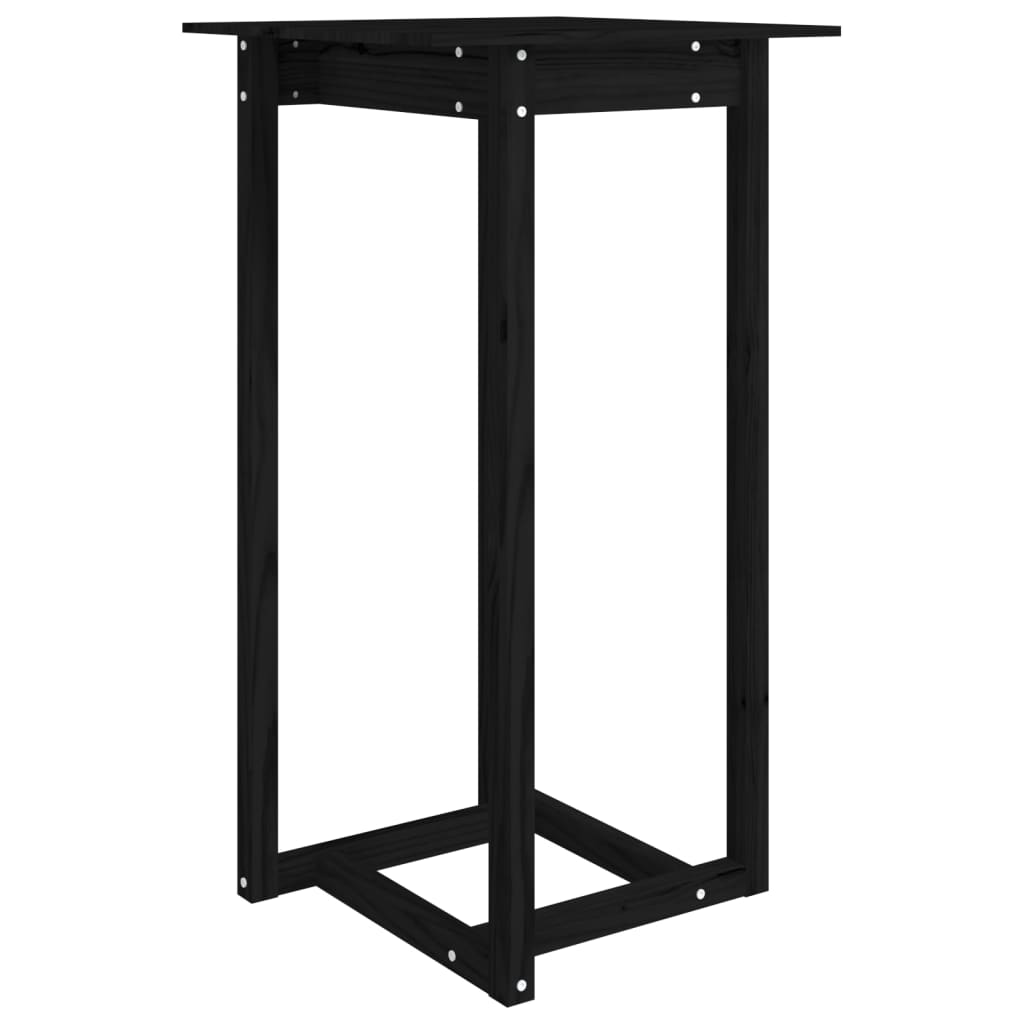 vidaXL Bar Table Black 60x60x110 cm Solid Wood Pine