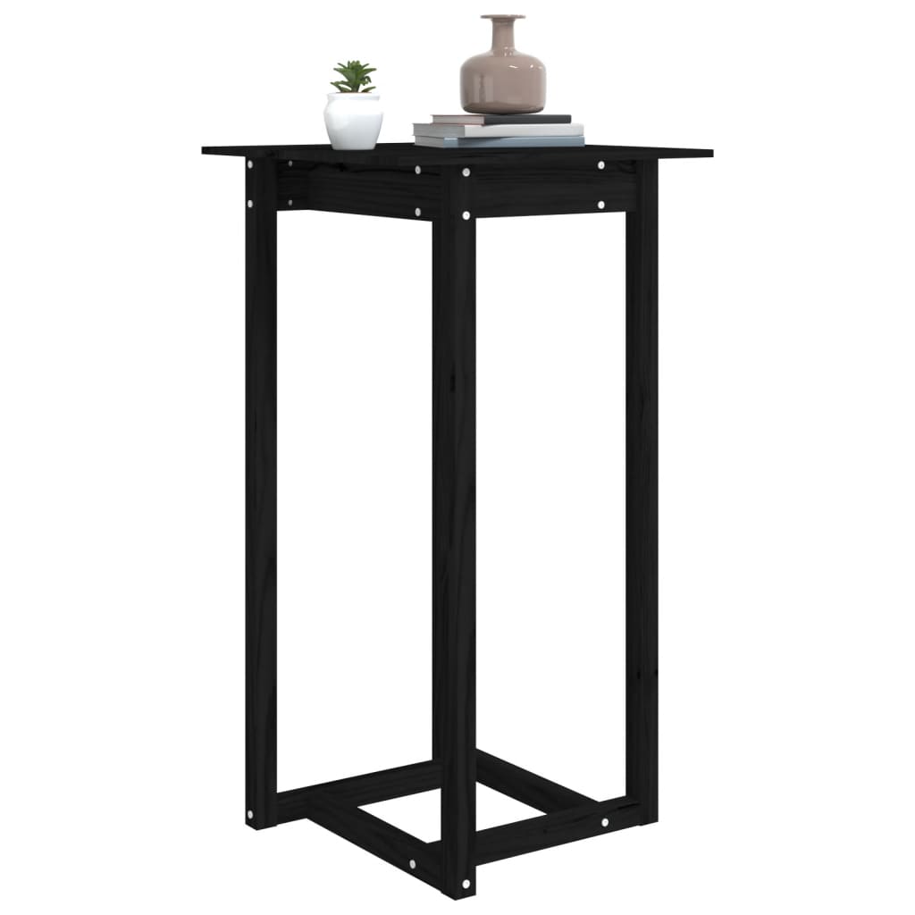 vidaXL Bar Table Black 60x60x110 cm Solid Wood Pine