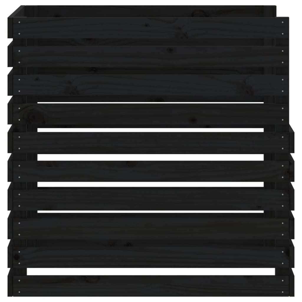 Composter zwart 80x80x78 cm massief grenenhout