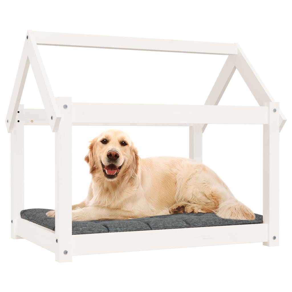 vidaXL Dog Bed White 81x60x70 cm Solid Wood Pine