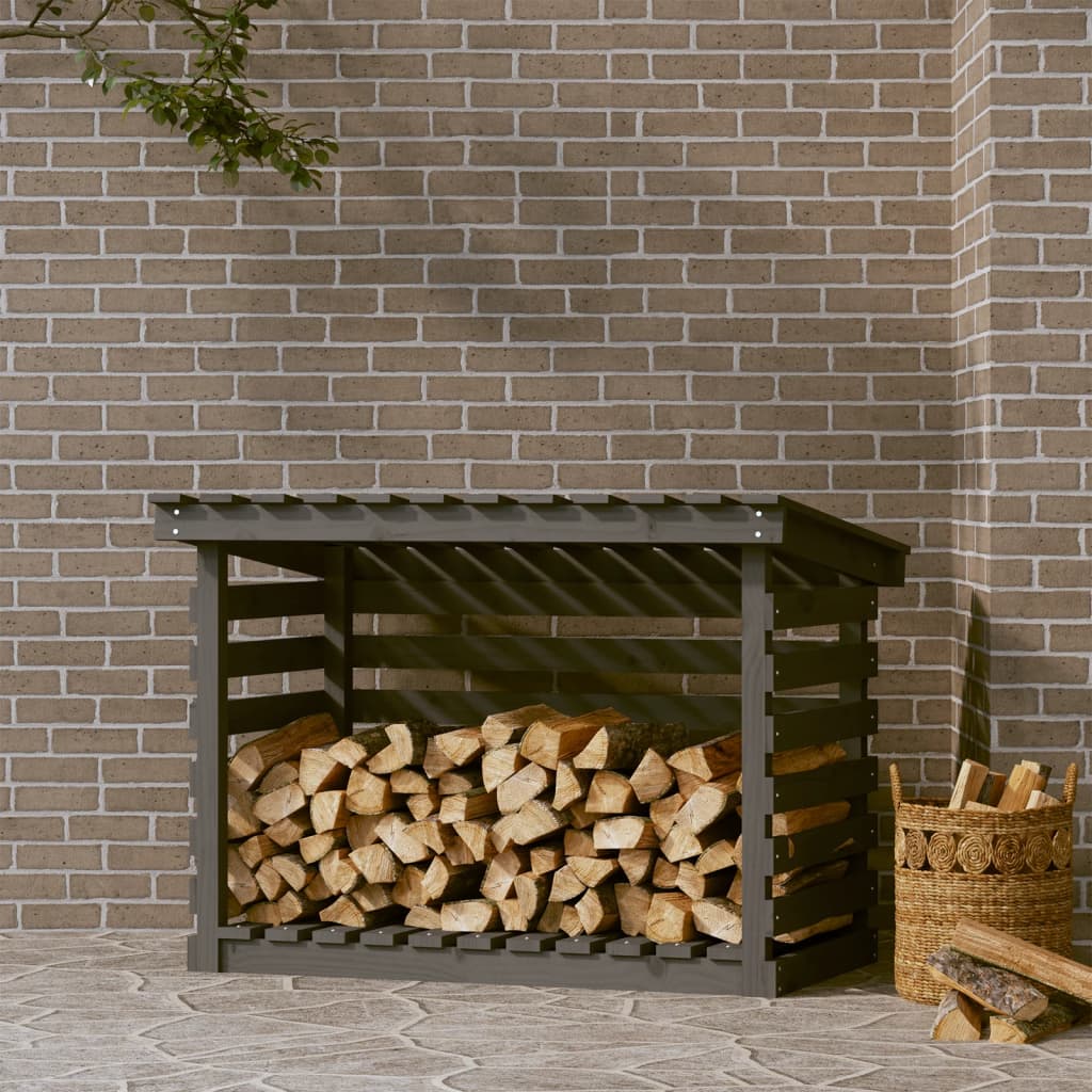 Brandhoutrek grijs 108x73x79 cm massief grenenhout