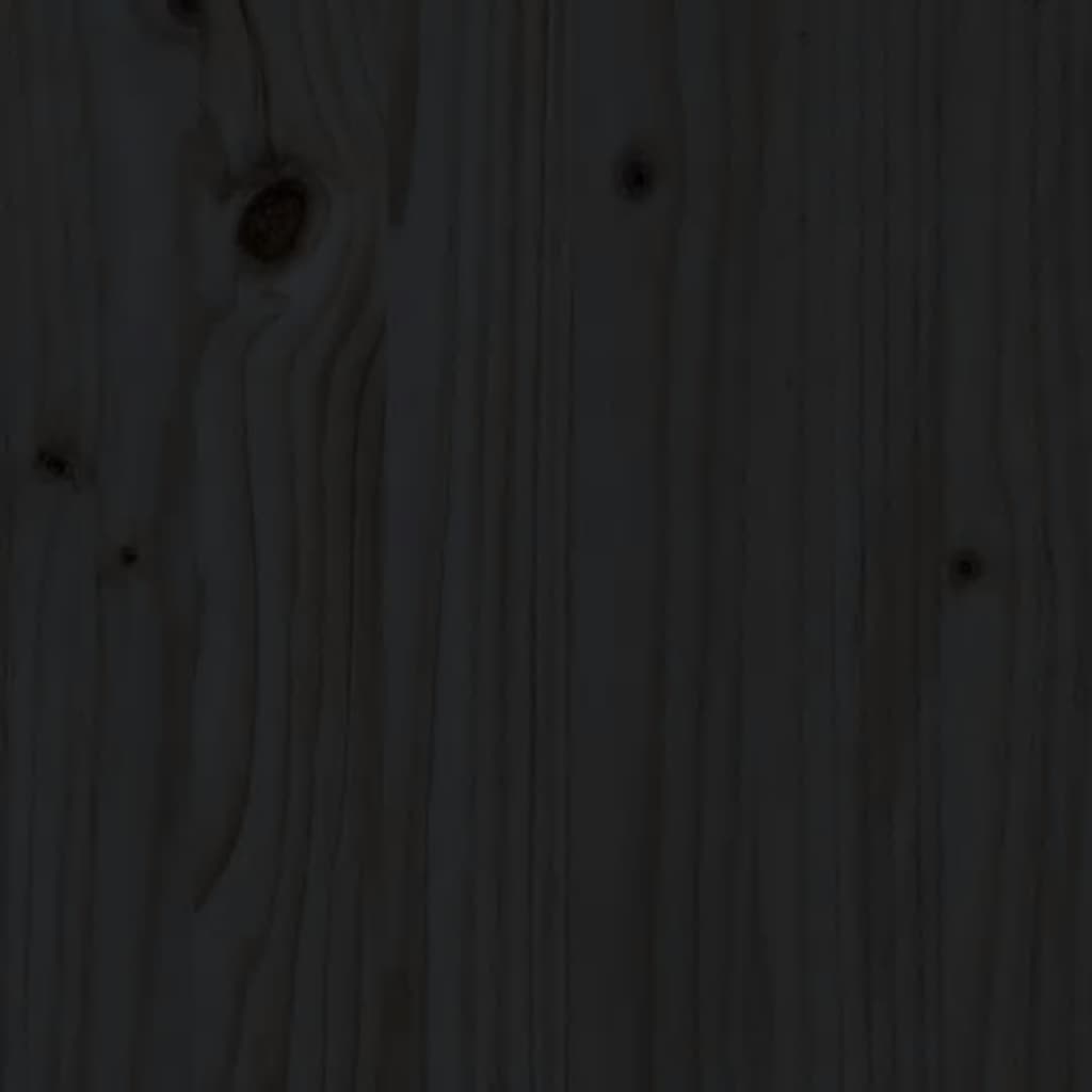 Plantenbak 178,5x44x75 cm zwart massief grenenhout