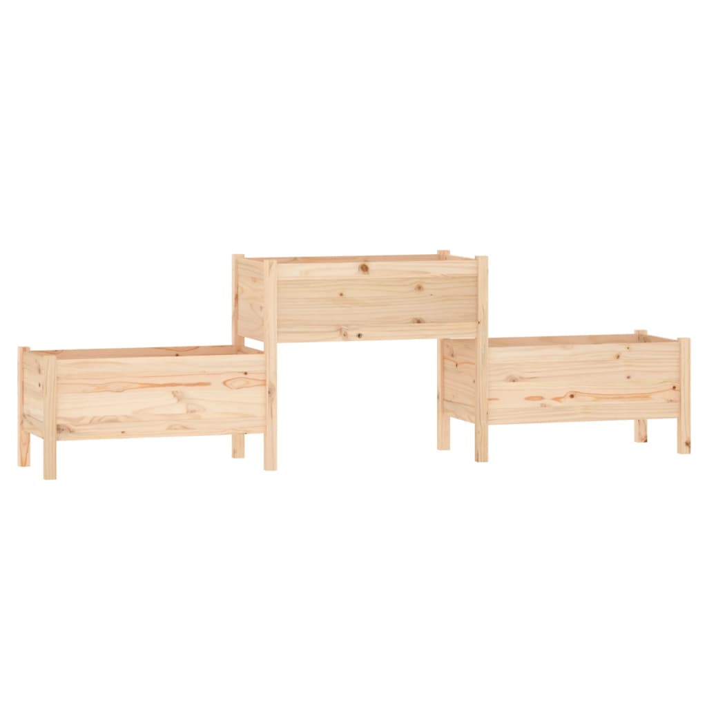 vidaXL Planter 245.5x44x75 cm Solid Wood Pine