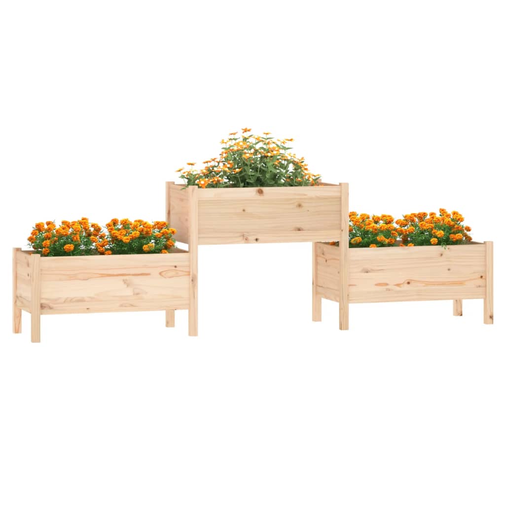 vidaXL Planter 245.5x44x75 cm Solid Wood Pine