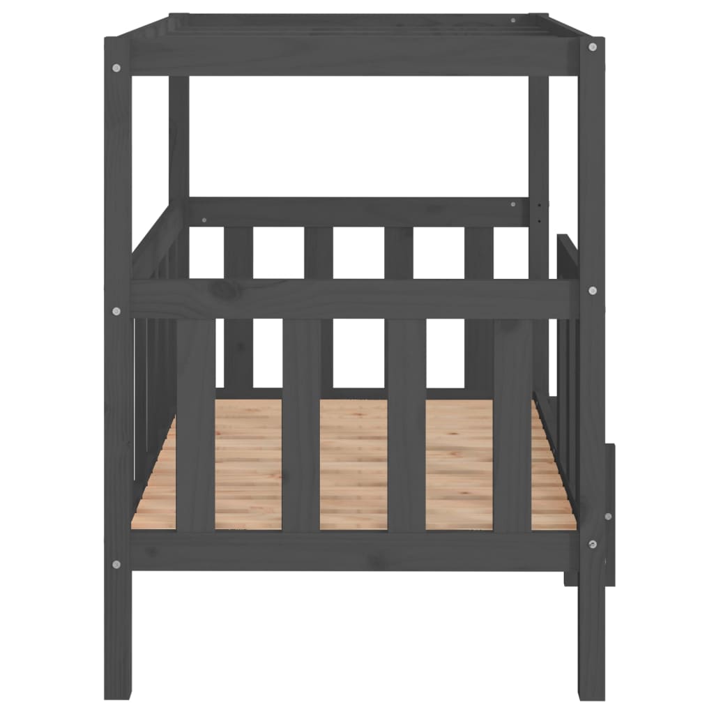 vidaXL Dog Bed Grey 105.5 x 83.5 x 100 cm Solid Wood Pine