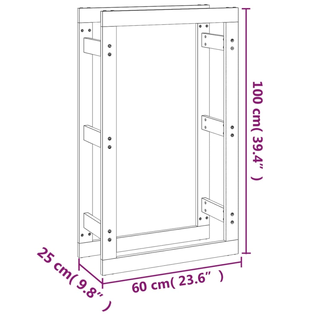 Brandhoutrek wit 60x25x100 cm massief grenenhout