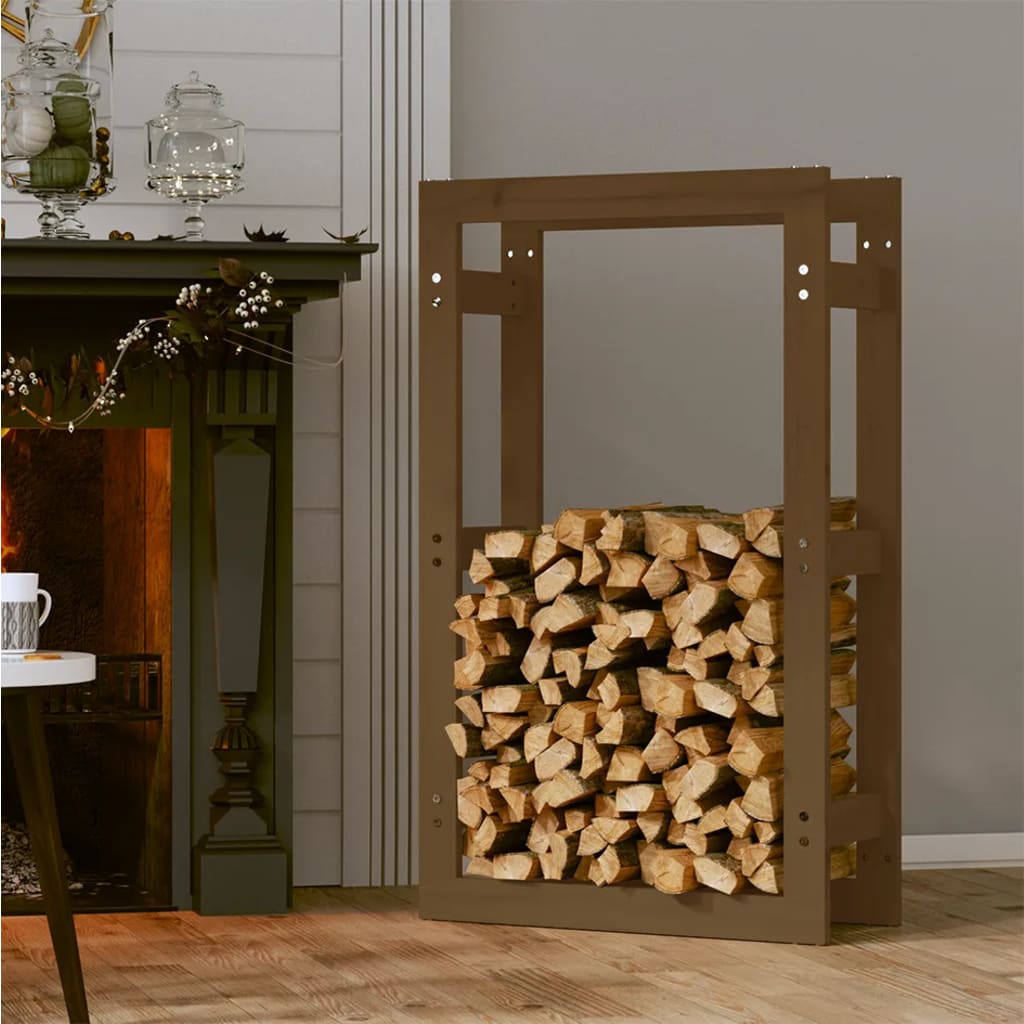 vidaXL Firewood Rack Honey Brown 60x25x100 cm Solid Wood Pine