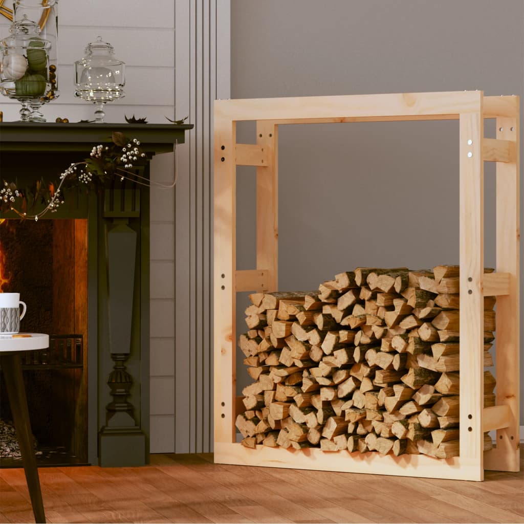 vidaXL Firewood Rack 80x25x100 cm Solid Wood Pine
