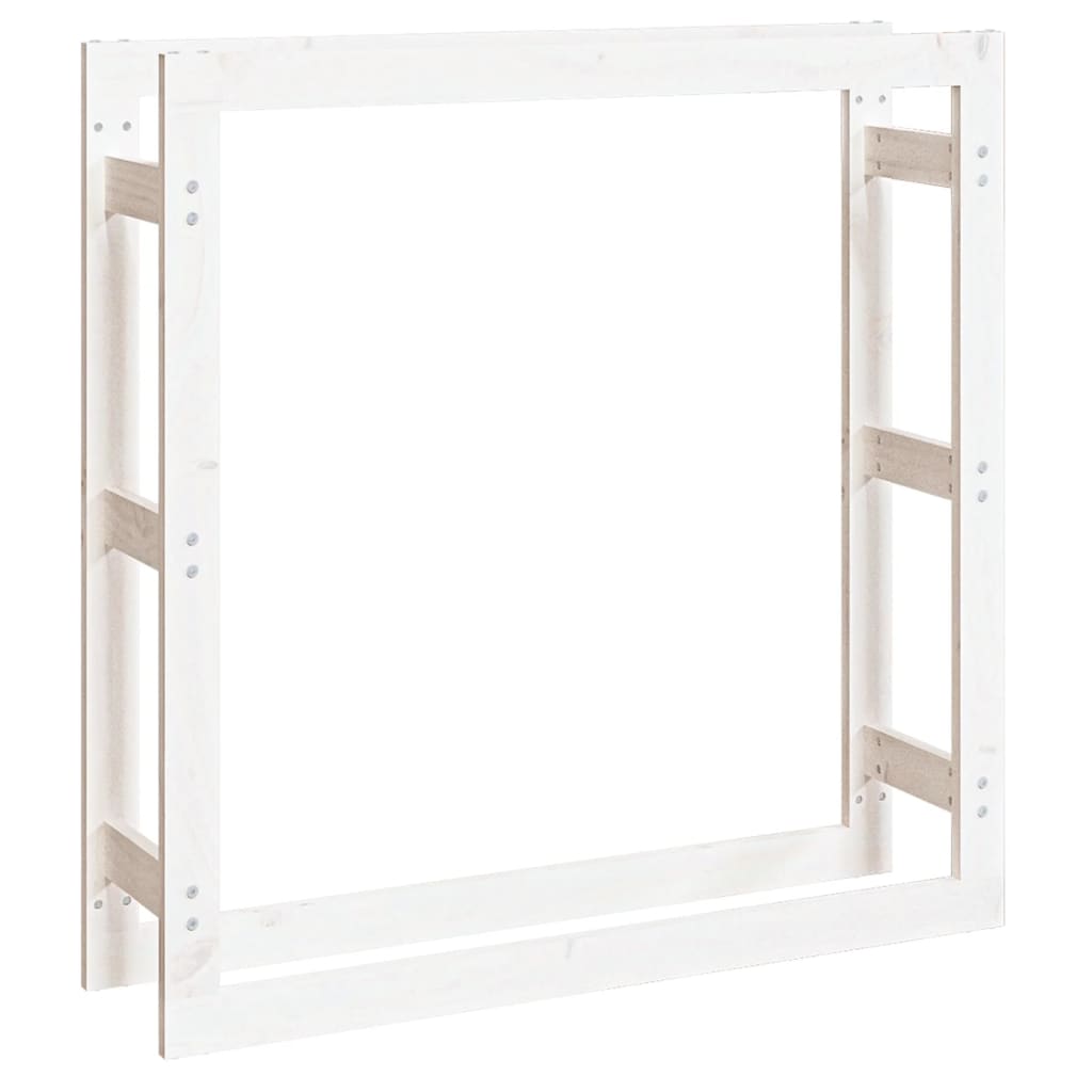 vidaXL Firewood Rack White 100x25x100 cm Solid Wood Pine