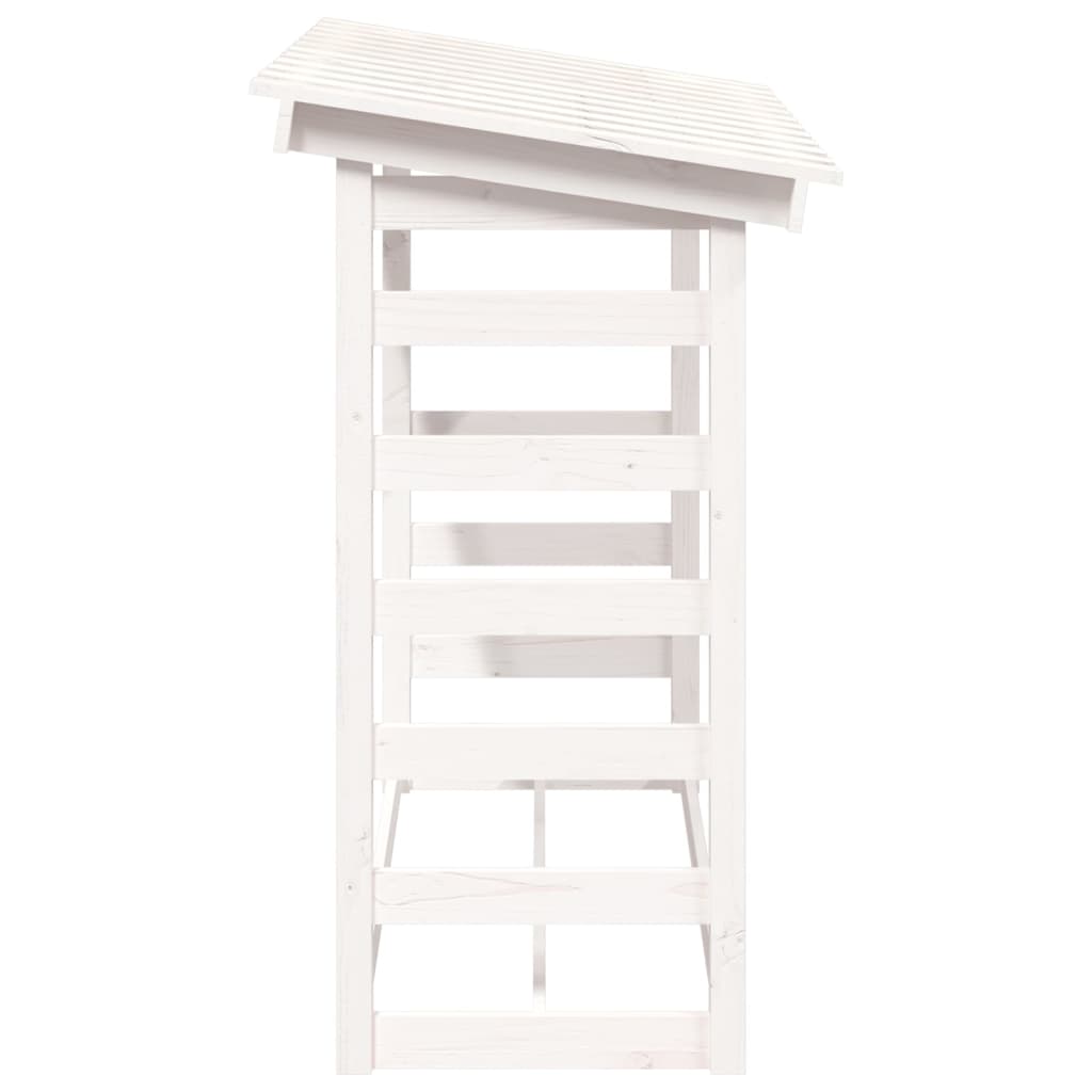 vidaXL Firewood Rack White 108x64.5x110 cm Solid Wood Pine