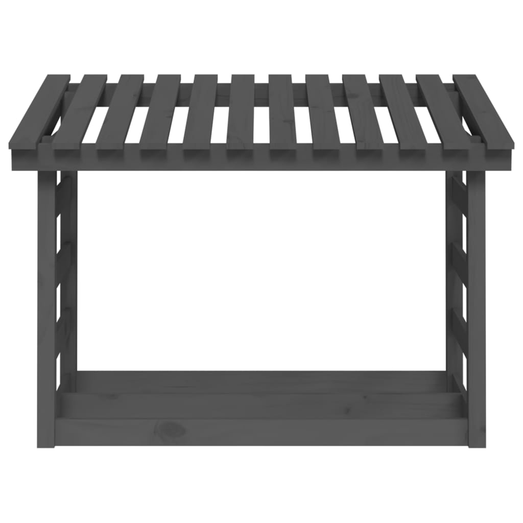 vidaXL Firewood Rack Grey 108x64.5x78 cm Solid Wood Pine