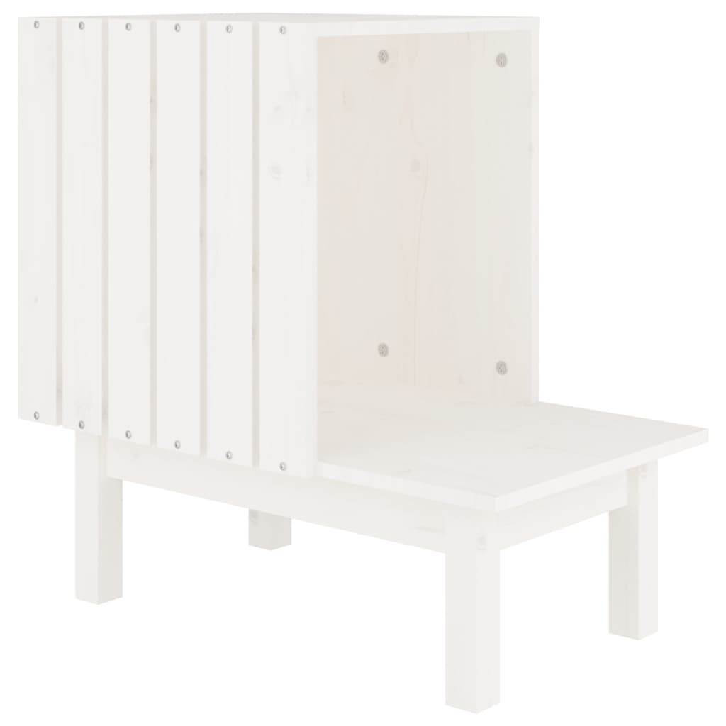 Niche pour Chat Blanc 60x36x60 cm Bois Massif Pin