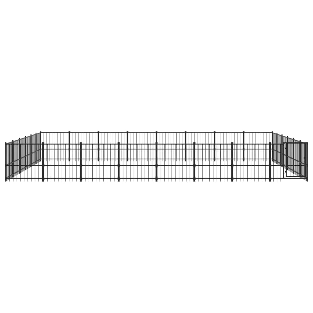 vidaXL Outdoor Dog Kennel Steel 45.16 m²