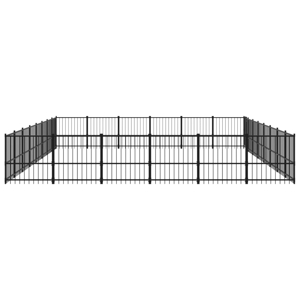 vidaXL Outdoor Dog Kennel Steel 45.16 m²