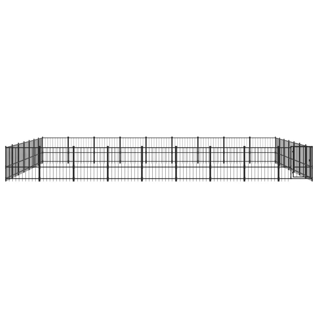 vidaXL Outdoor Dog Kennel Steel 59.28 m²