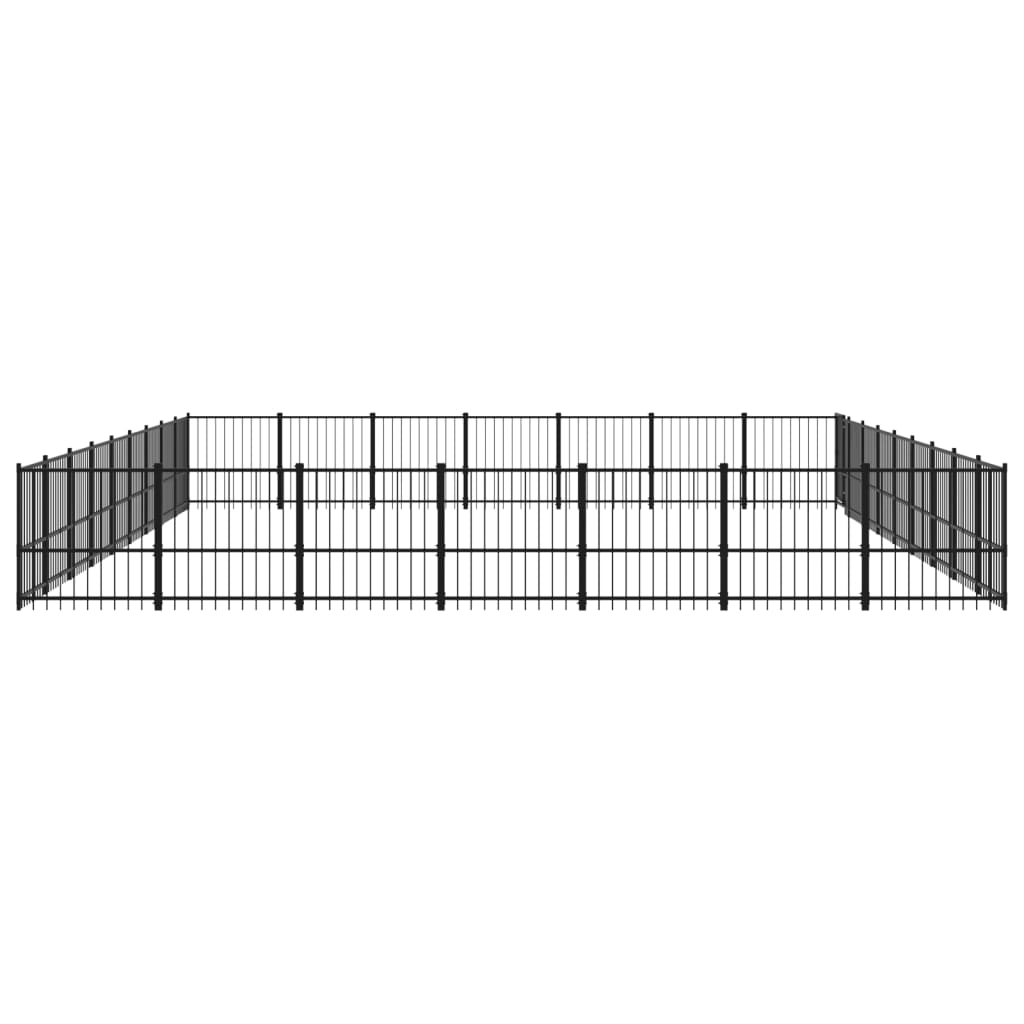 vidaXL Outdoor Dog Kennel Steel 59.28 m²