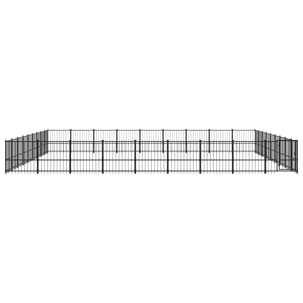 vidaXL Outdoor Dog Kennel Steel 76.21 m²