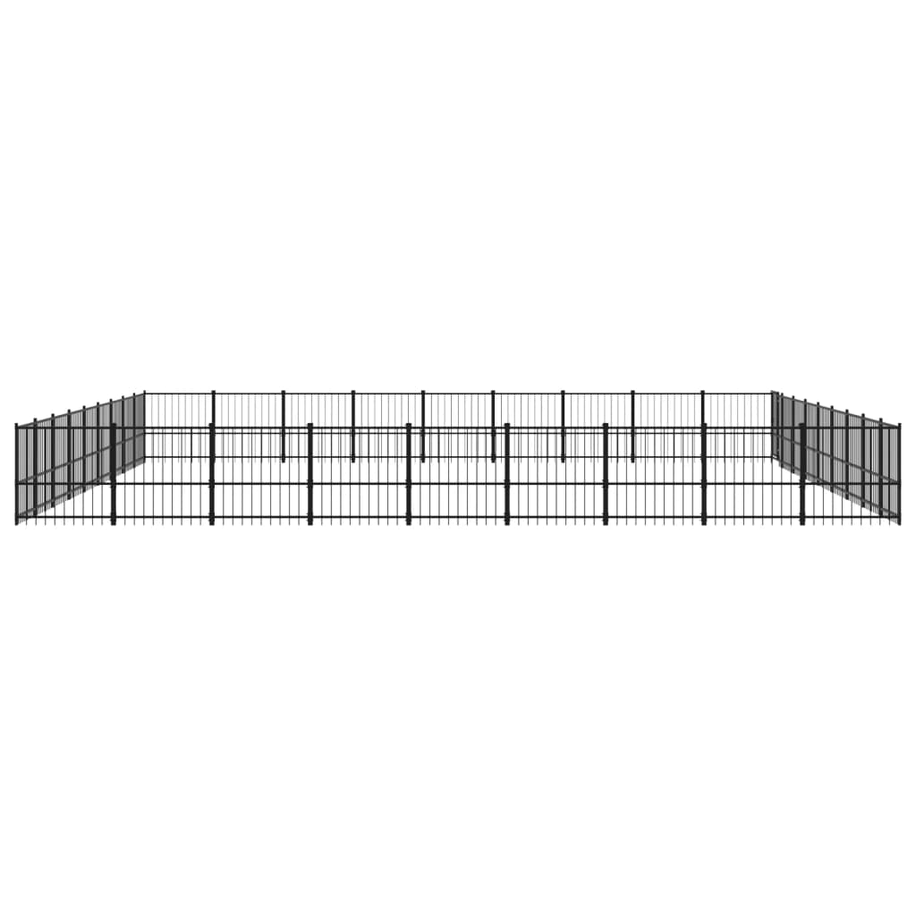 vidaXL Outdoor Dog Kennel Steel 76.21 m²