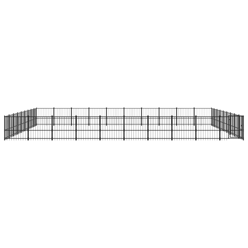 vidaXL Outdoor Dog Kennel Steel 84.68 m²