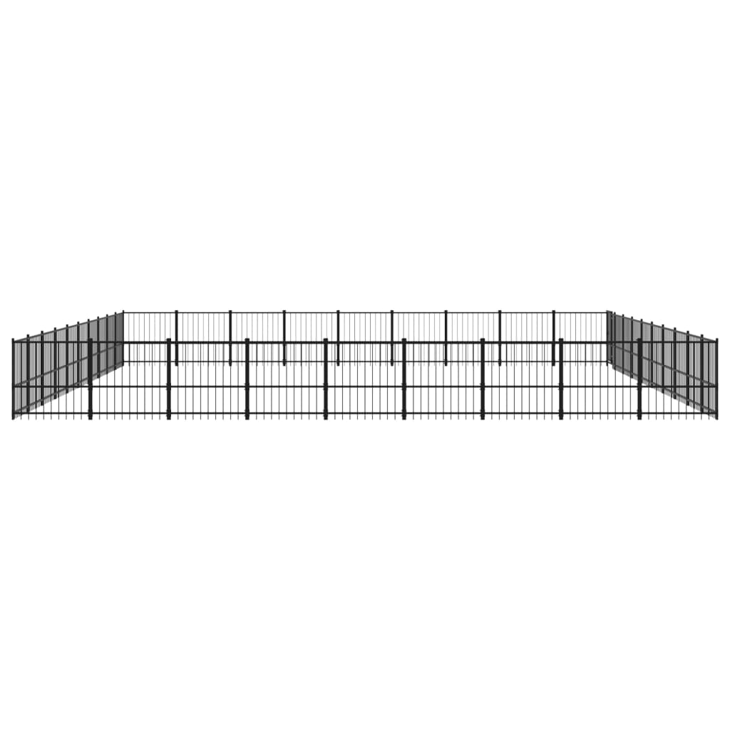 vidaXL Outdoor Dog Kennel Steel 84.68 m²