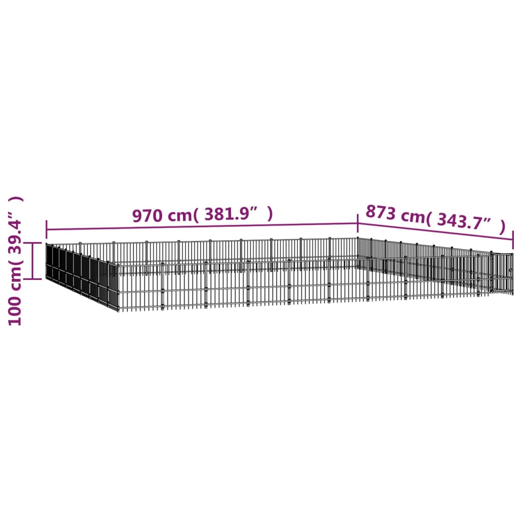 Outdoor Hondenkennel Staal 84,68 m²